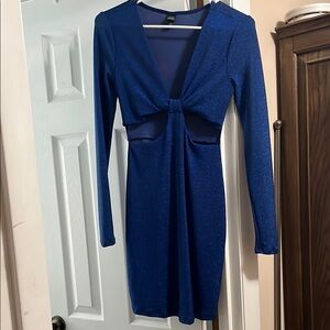 Wild Fable Blue Tie Front Bodycon Dress